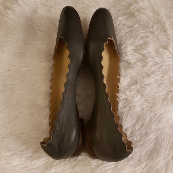 😊Chloe Lauren Sheepskin Leather Flats In Gray😊 - Picture 3 of 10